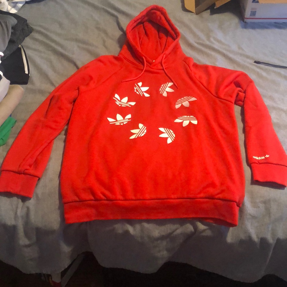 Adidas Trefoil Circle Hoodie (Red)